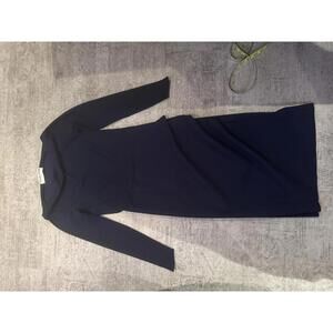 Chiara Boni La Petite Robe  Cassandre Wrap-Effect Boatneck Dress Navy sz 40 US 4